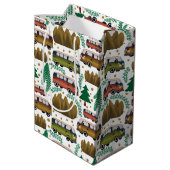 Woodland Camper Muster Mittlere Geschenktüte (Rückseite Schrägansicht)