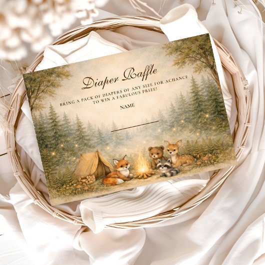 Woodland Campfire Diapper Raffle Begleitkarte