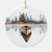 Woodland Canoe Round Holiday Ornament (Hinten)
