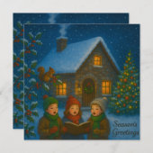 Woodland Carol Choir Feiertagskarte (Vorne/Hinten)