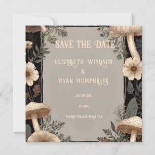 Woodland Charm: Ein Botanischer Hochzeitsempfang Einladung