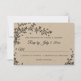Woodland Charm Wedding RSVP Einladung