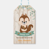 Woodland Chipmunk Forest Birthday Baby Dusche Geschenkanhänger (Vorderseite)
