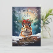 Woodland Chipmunk Frohe Weihnachten Rustikaler Wal (Stehend Vorderseite)
