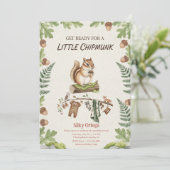 Woodland chipmunk Greenery baby shower Einladung (Stehend Vorderseite)