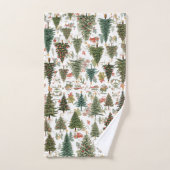 Woodland Christmas Trees,Forest Design Badhandtuch Set (Handtuch)