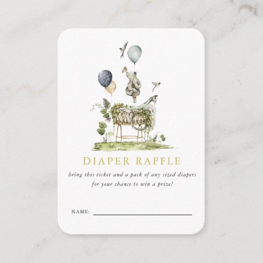 Woodland Circus Baby Dusche | Windelrumpf Begleitkarte (Vorderseite)