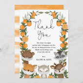 Woodland Citrus Virtual Quarantine Baby Dusche Dankeskarte (Vorne/Hinten)