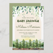 Woodland Classic Arch Baby Boy Dusche Einladung (Vorne/Hinten)