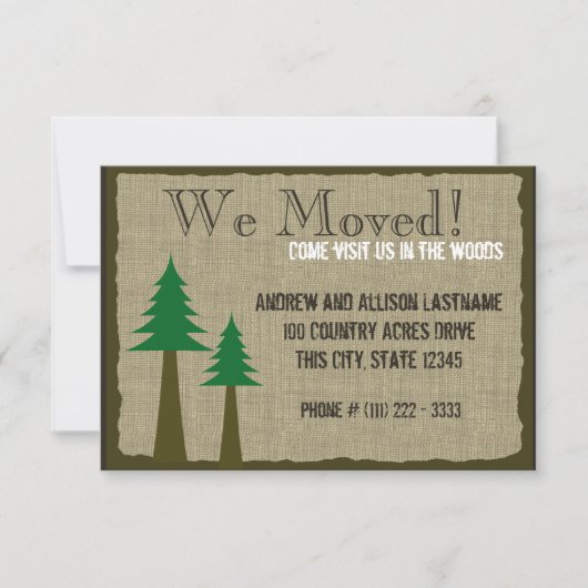 Woodland Country New Zuhause Ankündigung (Vorderseite)