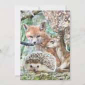 Woodland Creature Animals Baby Dusche Einladung (Rückseite)