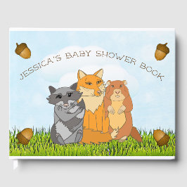 Woodland Creature Themed Boy's Baby Shower Gästebuch