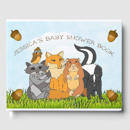 Woodland Creature Themed Boy's Baby Shower Gästebuch