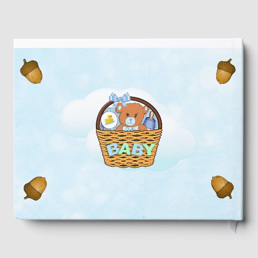 Woodland Creature Themed Boy's Baby Shower Gästebuch (Rückseite)