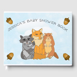Woodland Creature Themed Boy's Baby Shower Gästebuch