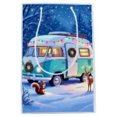 Woodland Creatures and Retro RV Camper Mittlere Geschenktüte (Vorderseite)