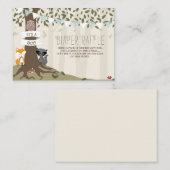 Woodland Creatures Baby Boy Diaper Raffles Begleitkarte (Vorne/Hinten)