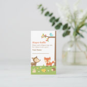Woodland Creatures Baby Showdiaper Raffle Begleitkarte (Stehend Vorderseite)