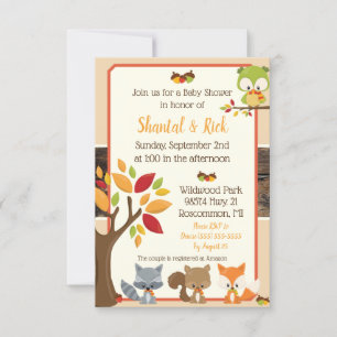 Woodland Creatures Baby Shower Einladung