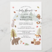 Woodland Creatures Baby Shower Einladung Briefpapier (Vorderseite)