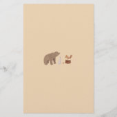 Woodland Creatures Baby Shower Einladung Briefpapier (Rückseite)