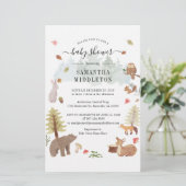 Woodland Creatures Baby Shower Einladung Briefpapier (Stehend Vorderseite)