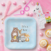 Woodland Creatures Baby Shower Es ist ein Junge Pappteller (Party)