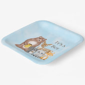 Woodland Creatures Baby Shower Es ist ein Junge Pappteller (Gewinkelt)