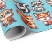 Woodland Creatures Boy's Baby Shower Geschenkpapier (Rolleneckpunkt)