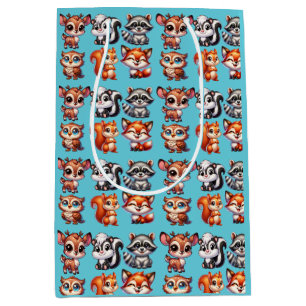 Woodland Creatures Boy's Baby Shower Mittlere Geschenktüte