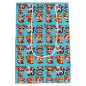 Woodland Creatures Boy's Baby Shower Mittlere Geschenktüte (Rückseite)