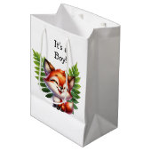 Woodland Creatures Boy's Baby Shower Mittlere Geschenktüte (Vorderseite Schrägansicht)