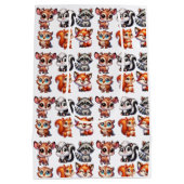 Woodland Creatures Boy's Baby Shower Mittlere Geschenktüte (Rückseite)