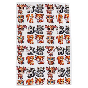 Woodland Creatures Boy's Baby Shower Mittlere Geschenktüte