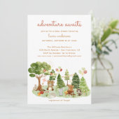 Woodland Creatures Fall Adventure Baby Shooter Einladung (Stehend Vorderseite)