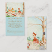 Woodland Creatures Fox Deer Diaper Raffles Boy Bab Visitenkarte (Vorne/Hinten)