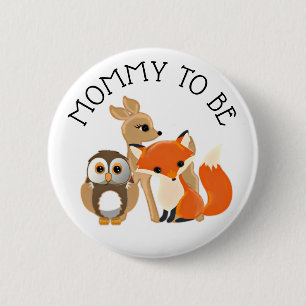 Woodland Creatures Mama to be Baby Showbutton Button