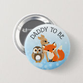 Woodland Creatures Vater to be Baby Showbutton Button (Vorne & Hinten)