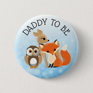 Woodland Creatures Vater to be Baby Showbutton Button