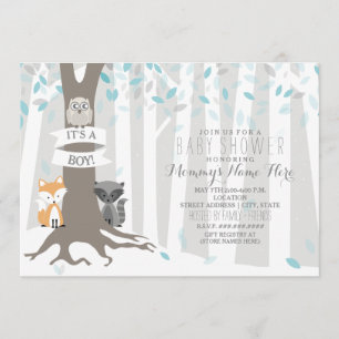Woodland Creatures Winter Baby Shower - Boy Einladung