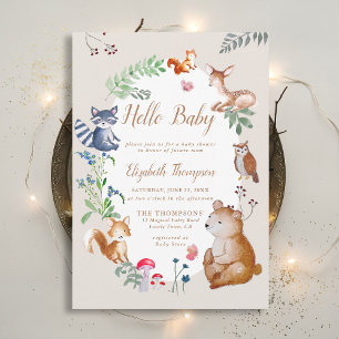 Woodland Critters Enchanted Wildblume Baby Shower Einladung