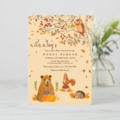 Woodland Critters Kinderdusche Einladung (Stehend Vorderseite)