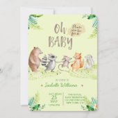 Woodland Dancing Friends Kinderdusche Einladung (Vorderseite)