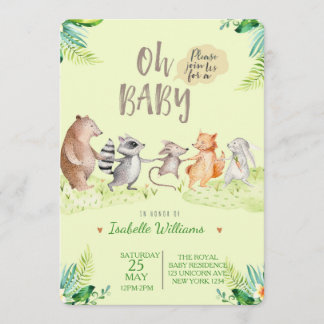 Woodland Dancing Friends Kinderdusche Einladung