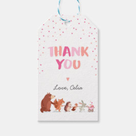Woodland Dankeschön für das Geschenktag Pink Girl  Geschenkanhänger