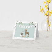 Woodland Dankeschön Karte - Mädchen (Gelbe Blume)