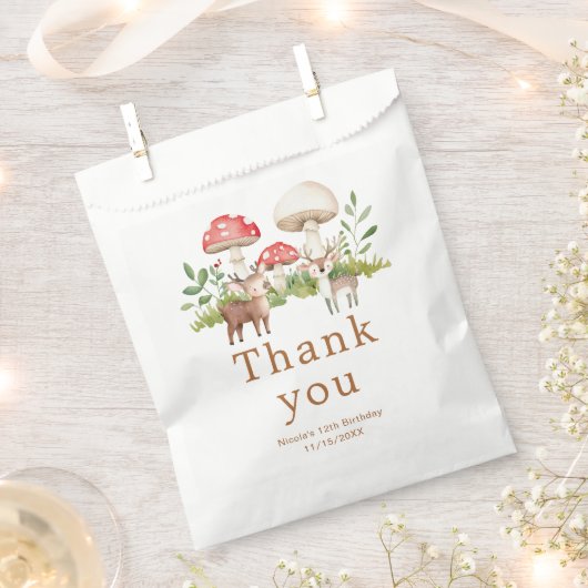 Woodland Dee Birthday Party Geschenktütchen (Ausgeschnitten)