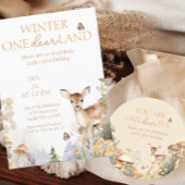 Woodland Dee First Birthday Vielen Dank Runder Aufkleber