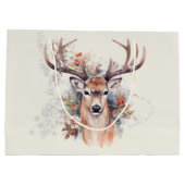 Woodland Deer Add Names Weihnachten Zwei Szenen Große Geschenktüte (Rückseite)