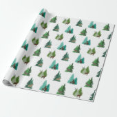 Woodland Deer and Pine Trees Pattern Geschenkpapier (Ungerollt)